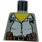LEGO Light Gray Minifig Torso without Arms with Open Shirt and Pouches (973)