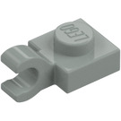 LEGO Grigio chiaro Piastra 1 x 1 con Clip orizzontale (Clip frontale piatta) (6019)