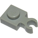 LEGO Gris claro Placa 1 x 1 con Vertical Clip (Clip "O" abierto y delgado)