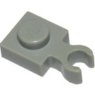LEGO Hellgrau Platte 1 x 1 mit Vertikale Clip (Dünner offener O-Clip)