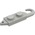 LEGO Light Gray Plate 1 x 2 with Crane Hook Right (3127)