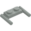 LEGO Lys grå Plate 1 x 2 med Håndtak (Lave håndtak) (3839)