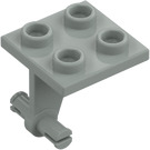 LEGO Gris Clair assiette 2 x 2 Mince avec Dual roues Titulaire avec broches fendues (4870)