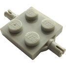 LEGO Grigio chiaro Piastra 2 x 2 con Due Ruota Holders (4600 / 67687)