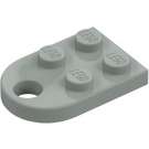 LEGO Jasny szary Talerz 2 x 3 z Zaokrąglony Koniec I Pin Dziura (3176)