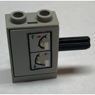 LEGO Light Gray Pneumatic Two-Way Valve with Arm Lever Control Sticker (4694)