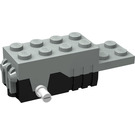 LEGO Light Gray Pullback Motor 6 x 2 x 1.6 with White Shafts and Black Base (42289)