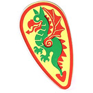 LEGO Light Gray Shield - Long with Green Dragon (2586 / 81929)