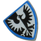 LEGO Hellgrau Schild - Dreieckig mit Falcon Muster, Blau Surround (3846 / 80316)