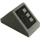 LEGO Light Gray Slope 1 x 2 (45°) Double with 3 Buttons, Black Background with Hollow Bottom (3044)