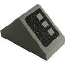 LEGO Light Gray Slope 1 x 2 (45°) Double with 3 Buttons, Black Background with Inside Bar (3044)