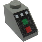 LEGO Gris claro Con pendiente 1 x 2 (45°) con Verde y Rojo Button, Blanco Botones (3040 / 82519)