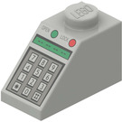 LEGO Light Gray Slope 1 x 2 (45°) with Keypad, Green Digital Display, and Buttons Pattern (46095 / 50344)