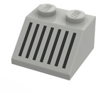 LEGO Light Gray Slope 2 x 2 (45°) with Black Grille (3039)