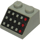 LEGO Lichtgrijs Helling 2 x 2 (45°) met Vierkant Knoppen en Rood LEDs (3039)