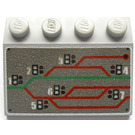 LEGO Light Gray Slope 3 x 4 (25°) with Red and Green Lines Pattern (3297)