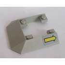 LEGO Light Gray Slope 6 x 6 with Cutout with Yellow Arrow (Both Sides) Sticker (2876)