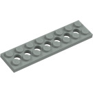 LEGO Vaaleanharmaa Technic Levy 2 x 8 jossa Reiät (3738)