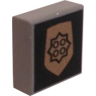 LEGO Hellgrau Fliese 1 x 1 mit Polizei Badge mit Nut (3070 / 30039)