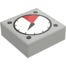 LEGO Light Gray Tile 1 x 1 with Pressure Gauge with Groove with Black Bolts (3070 / 83484)