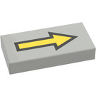 LEGO Light Gray Tile 1 x 2 with Arrow Long with Black Border with Groove (3069)