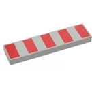 LEGO Grigio chiaro Piastrella 1 x 4 con 5 Rosso Strisce (48135 / 83710)