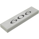LEGO Light Gray Tile 1 x 4 with "606" Sticker from Sets 10022/10025 (2431)