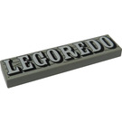 LEGO Lichtgrijs Tegel 1 x 4 met LEGOREDO (2431)