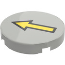 LEGO Light Gray Tile 2 x 2 Round with Yellow Arrow with "X" Bottom (4150)