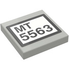 LEGO Lichtgrijs Tegel 2 x 2 met 'MT 5563' Numberplate Sticker met groef (3068)