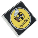 LEGO Light Gray Tile 2 x 2 with 'SANTA FE', Indian Head and 'Super CHIEF' Sticker with Groove (3068)