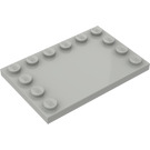 LEGO Vaaleanharmaa Laatta 4 x 6 jossa Nupit päällä 3 Edges (6180)