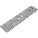 LEGO Light Gray Train Base 6 x 28 with 2 Rectangular Cutouts and 6 Round Holes Each End