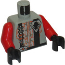 LEGO Light Gray UFO Torso with Silver Circuitry and Black Lines with Red Arms and Black Hands (973 / 73403)