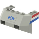 LEGO Light Gray Wedge 4 x 6 x 2.333 with Train Logo, Blue, White and Red Stripes Sticker (2916)