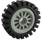 LEGO Light Gray Wheel Centre Spoked Small with Narrow Tire 24 x 7 with Ridges Inside