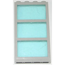 LEGO Light Gray Window 1 x 4 x 6 with 3 Panes and Transparent Light Blue Fixed Glass (6160)
