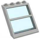 LEGO Lichtgrijs Venster 4 x 4 x 3 Roof met Centre Staaf en Transparant Light Blauw Glas (6159)