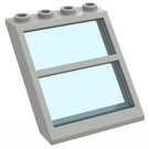 LEGO Light Gray Window 4 x 4 x 3 Roof with Centre Bar and Transparent Light Blue Glass (6159 / 75257)