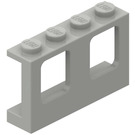 LEGO Hellgrau Fenster Rahmen 1 x 4 x 2 mit festen Bolzen (4863)