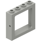 LEGO Ljusgrå Fönsterkarm 1 x 4 x 3 Infällda knoppar (4033)