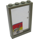 LEGO Light Gray Window Frame 1 x 4 x 5 with Fixed Glass with "New" and Lever Sticker