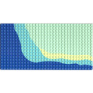 레고 연한 초록색 베이스 플레이트 16 x 32 ~와 함께 해변 (2748)