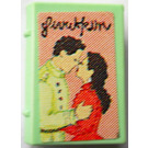 LEGO Hellgrün Book 2 x 3 mit Man und Woman Kissing Aufkleber (33009)
