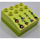 LEGO Licht Limoen Duplo Sound Steen 4 x 4 met Dora The Explorer Sounds (42104)