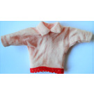 LEGO Light Salmon Scala Clothes Female Sweater with Collar and Red Trim (71250)