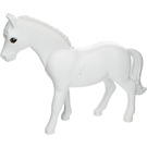 LEGO Light Stone Gray Horse with Black Tail and White and Black Shoes with Large Round Eyes with Light Gray Top and Dark Orange Bottom Eyelids, Small Glints Pattern (6171)