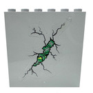 LEGO Light Stone Gray Panel 1 x 6 x 5 with Cracks and Broken Wall Exposing Green 100 Banknotes Sticker