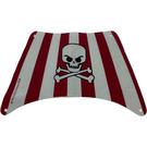 LEGO Light Stone Gray Sail 18 x 28 Bottom with Red Stripes and Skull and Crossbones (64994)