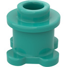 LEGO Light Turquoise Brick 1 x 1 x 0.7 Round with Flower Base (33286)